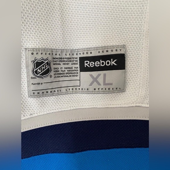 NHL WINNIPEG JETS * REEBOK White Blue Logo Jersey in XL - Picture 12 of 14
